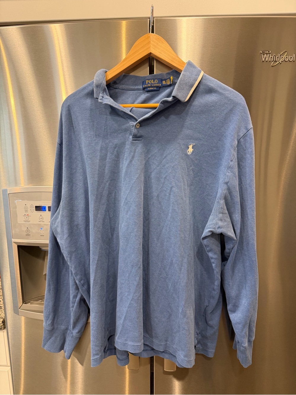 Polo by Ralph Lauren Long-Sleeve Blue Cotton Polo Shirt
